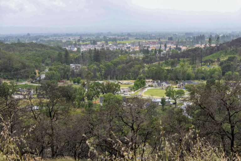 Fire rebuilds in valley near Santa Rosa.